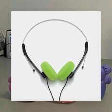 빈티지 유선 헤드폰 3.5mm 헤드셋 USB Type-C 8핀 어댑터 옐로우 그린 블랙, G.그린+3.5mm, 패키지A