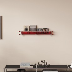 아크릴 잡지꽂이 카페 진열용 그림책 진열대 내구성, 1단, 레드 투명 660x120x50mm