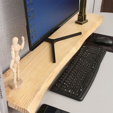 實木電腦顯示器增高架 桌面收納置物架, 大葉鬆60*20*3胡桃色/高11,1層, 1個