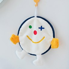 공간에 더하다 주방 고리수건 스마일 핸드타올, 1개, 화이트