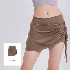 瑜珈短裙 抽皺高彈運動裙褲