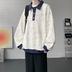 紮染撞色長袖衛衣 - 春季潮牌休閒運動上衣