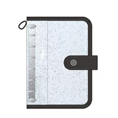 옐상 일본브랜드 글리터 투명 pvc 다이어리 씰 바인더 4종 리필용 속지 5종, 1개, 검은색