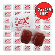 다제이샵 오뚜기 세트 일회용 딸기쨈 딸기잼 48개 디스팬팩, 12g, 1박스