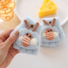 精品手套 小宝宝手套-岁半截婴儿冬季小童保暖男童幼儿半指翻盖可爱女童