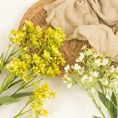 둔떼 유채꽃 조화 2c 실크플라워 노란꽃 꽃꽂이재료 인테리어 조화 장식, 옐로우, 1개, 옐로우