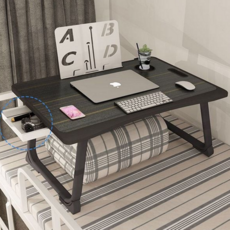 서랍형 침대 테이블 이동식 간이 침대용 1인용 침대 책상 우드 노트북 다용도 휴대용 접이식 트 바닥, 기본 테이블 화이트