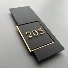 집 호수 번호판 현관문 문패 블랙배경+브론즈레귤러0x25cm 아파트 호수판 사무실, D. 고대 청동 금