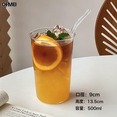 DFMEI 簡約大容量玻璃杯奶茶冰美式咖啡杯ins風網紅雞尾酒杯果茶水杯, 1個