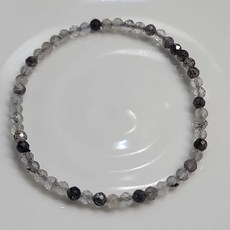 晶寶水晶 黑髮晶手鍊 刻面珠 切面珠 手環 手珠 3mm天然