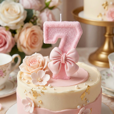 솜사탕 왕리본 럭셔리 숫자초 웨딩 백일 돌잔치 결혼기념일 환갑 특별한 생일 100일 넘버, 1개, 100g, 0~9 올넘버 풀세트