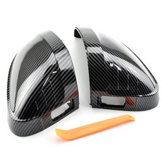 광택 블랙 사이드 리어뷰 미러 교체 캡 커버 차량 스타일링, 1개, 3. With Side Assist-1