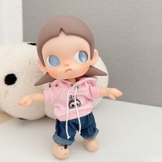 팝마트 지거 Zsiga BJD 1/8 20cm 액션 피규어 인형 인형옷 스웨트셔츠 청바지 세트, 20CM 가지 누나의 옷에는 인형이 포함되어 있지 않다, 핑크 스웨트셔츠+청바지 세트