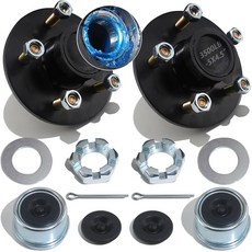 iBroPrat 2세트 3500Lb 트레일러 들러 허브 키트 5 볼트 4.5 러그 3500파운드 1-1/16인치에서 1-3/8인치까지 사전 설치 및 윤활 완료 #84 스핀들 테이퍼, 2세트 3500Lb 트레일러 아이들러 허브 키트 5 볼, 1개