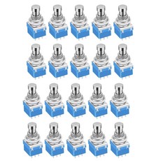 20pcs Momentary Guitar Effect 페달 3pdt 풋 스위치 9 핀 래칭 스톰 푸시 버튼 발 스위치 True Bypass Solder Lug