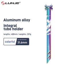 LUNJE 자전거 시트포스트 다채로운 MTB 시트 포스트 27.2 31.6mm 산악 안장 튜브 부품 400MM, Colorful 31.6x400MM