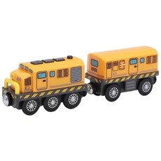 粗糙小火車頭提升電動車玩具（相容於ikea軌道）, 黃色牽引電動車