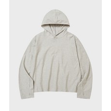 후브스 HOOVES 맨투맨 티셔츠 후드 긴팔 멀티 스트라이프 롱슬리브 [크림그레이]