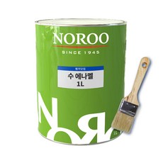 노루페인트 수에나멜 유성페인트 1리터 철재 목재, 흑색(유광), 1개, 1L