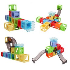 4살 자석 블럭 구슬 트랙 롤러코스터 장난감 교구 미끄럼틀 유아 옮기기 키즈 수동, 1개