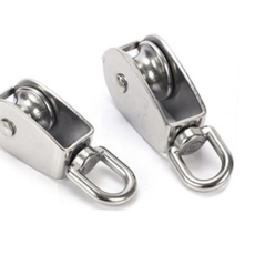 싱글 도르래 산업용 360도 리프팅 회전 도르래 운반 고정식 움직도르래 스테인레스 304 케이블 와이어 풀리, M25