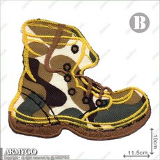 ARMYGO 大頭皮鞋造型繡章 DIY手工藝材料 個性化裝飾配件 服飾包包帽子裝飾, 1個, B款,不車魔鬼氈, B款