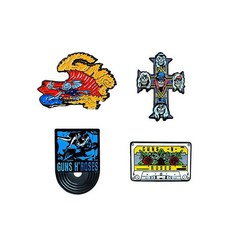 건즈앤로지즈 플라워 메탈 배지 4종세트