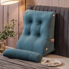 삼각쿠션 등받이쿠션 침대베개 메모리폼 쿠션 다크 회색 화이트 등받이 휴식 거치대, 유리 아이, 치히로-라임 블루