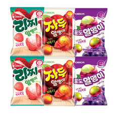 오리온 마이구미 포도알맹이 +자두알맹이 +리찌알맹이 x각(총), 6개, 67g
