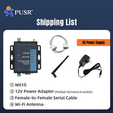 USR W610 산업용 RS232 RS485 와이파이 이더넷 컨버터 모드버스 RTU TCP, American Standard