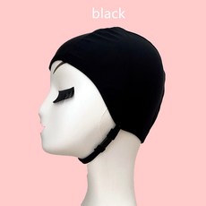 MOF彈力商店 游泳帽女士溫泉帽舒適時尚新款立體花朵游泳帽, 1個, 黑色飛行帽