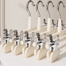 플릿플릿 자국없는 바지걸이 집게, 5개, 크림