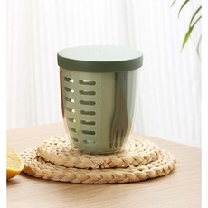 과일 컵 휴대용 피크닉 용기 샐러드 보관 초록색, 흰색, 1개