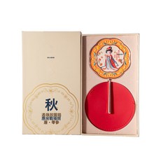 国潮古风手持小镜子随身迷你金属文创翻盖镜折叠便携化妆镜伴手礼, 1個, 秋:如圖所示