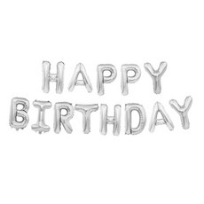생일글자풍선 해피벌스데이 알파벳 16인치, 1세트, 02_실버