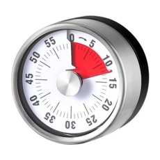 機械式廚房計時器 免電池定時器, 磁吸機械計時器-白色, 1個