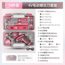 HiSpec 電動螺絲刀套裝, 1個, HiSpec出口品質粉色工具箱,【12V鋰電鉆無級變速】121件套升級款