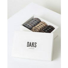 [백화점 정품] 닥스 ACC [쇼핑백동봉] 여성 면혼방 3색 체크패턴 장목 3족세트 양말 DCSS6F410