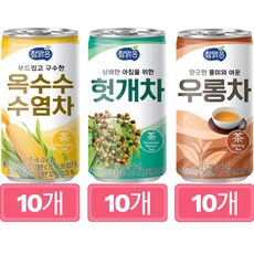 대일 참맑은 작은 캔음료 3종 10개씩(옥수수수염차+헛개차+우롱차), 30개, 175ml