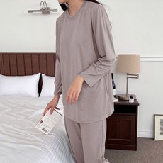 루즈핏 찰랑 수유복 세트 긴팔 와이드 팬츠 투피스 임산부 잠옷 ID766