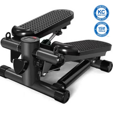 [저소음/야간운동OK] 듀얼유압 스텝퍼 가정용 계단오르기 홈트 다이어트 운동기구 초보자 LED 카운터 보폭조절 120kg 하중, 블랙 블랙