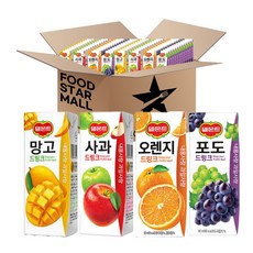 [푸드스타] 델몬트 드링크팩 190ml (사과24+오렌지24+포도24+망고24), 95개