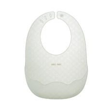 nacnac 白金矽膠雲朵圍兜 柔軟親膚 易清洗 寶寶用餐好幫手, 1個, 茉莉綠