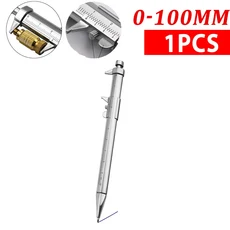 다기능 버니어 정밀 측정 범위 0 100mm 롤러 볼펜 학생용 휴대용 문구 도구 1 개 2 3, Blue 1PCS, 1개