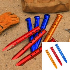 U자형 알루미늄 지주핀 모래바닥용 고정핀 텐트고정 텐트스트링, 적색