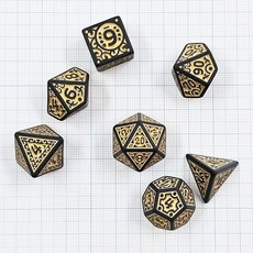 다크 에스프레소 골드 TRPG 주사위 7종 세트 앤티크 카페 에디션