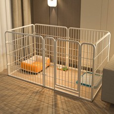 寵物狗圍欄 室內外隔離柵欄 適用小型至中大型犬, 白色 長50*寬50*高50cm4片適合博美 比熊等小型幼犬, 1套