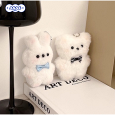 토끼 곰 커플 키링 인형 아삭스퀘어, 2개세트, 1개