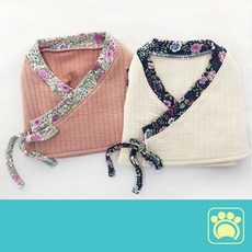 Grooming Dog 狗狗感性野花絎縫生活韓服褙子背心, 暖粉色