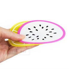 과일모양 논슬립 실리콘 컵받침 과일모양몰드, 용과, 1개